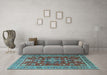 Machine Washable Persian Light Blue Traditional Rug in a Living Room, wshtr3626lblu