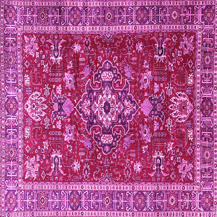 Square Machine Washable Persian Pink Traditional Rug, wshtr3626pnk