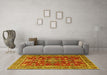 Machine Washable Persian Yellow Traditional Rug in a Living Room, wshtr3626yw