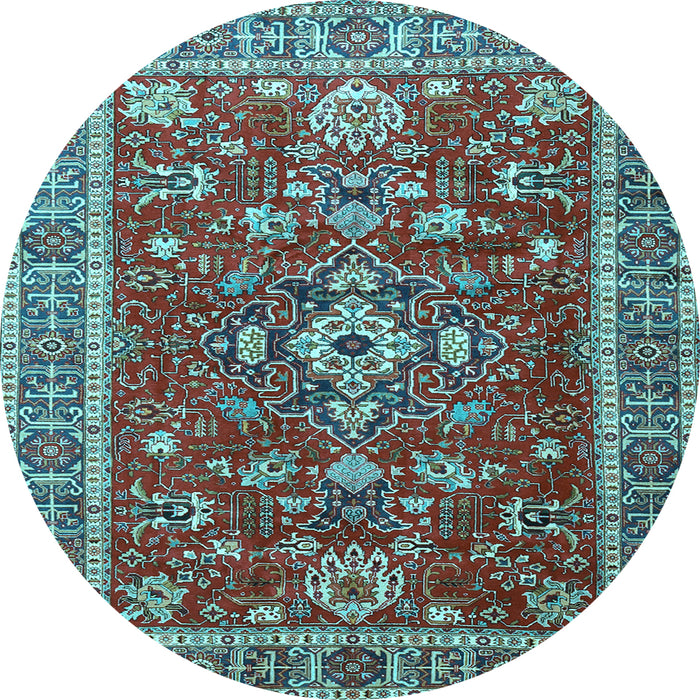 Round Persian Light Blue Traditional Rug, tr3626lblu