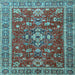 Square Machine Washable Persian Light Blue Traditional Rug, wshtr3626lblu