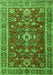 Serging Thickness of Machine Washable Persian Green Traditional Area Rugs, wshtr3626grn