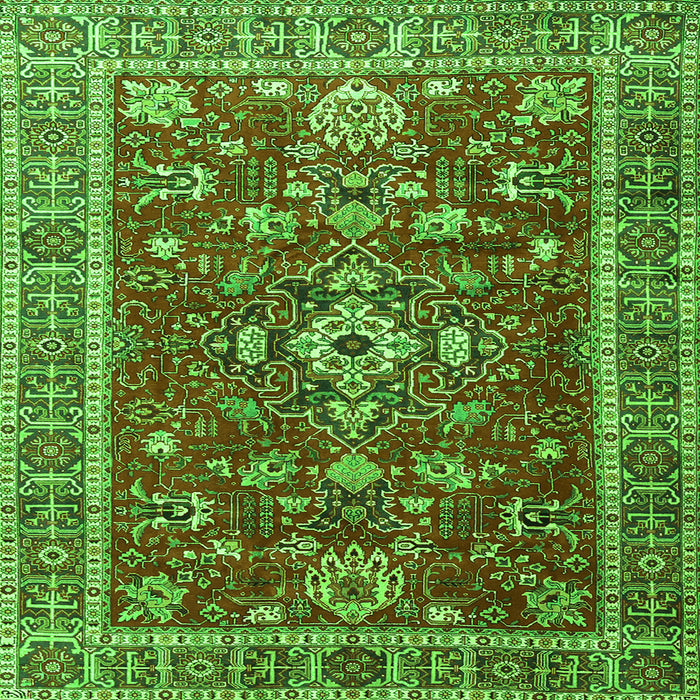 Serging Thickness of Persian Green Traditional Rug, tr3626grn