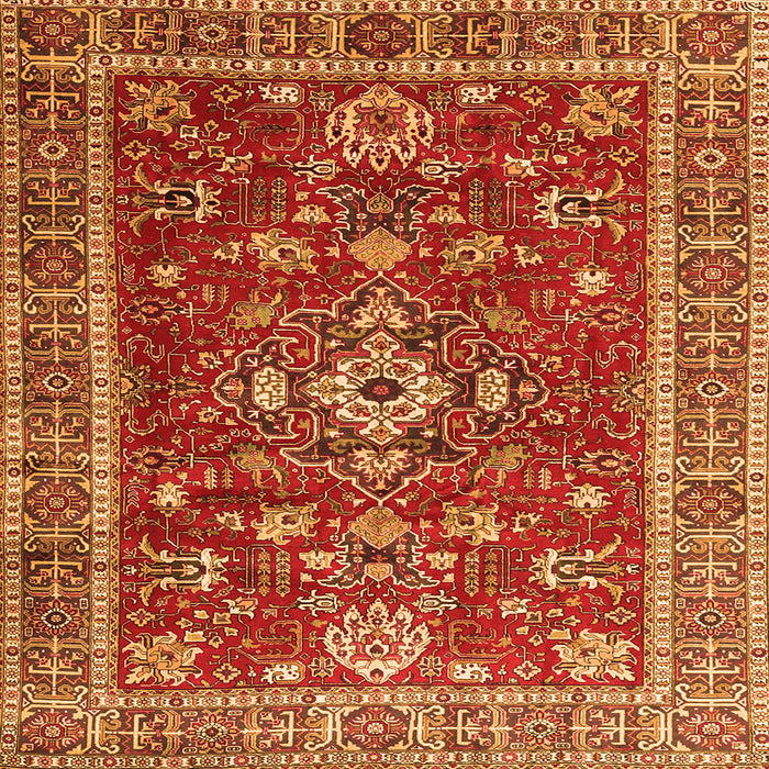 Serging Thickness of Persian Orange Traditional Rug, tr3626org