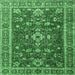 Square Persian Emerald Green Traditional Rug, tr3626emgrn