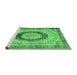 Sideview of Machine Washable Persian Emerald Green Traditional Area Rugs, wshtr3627emgrn