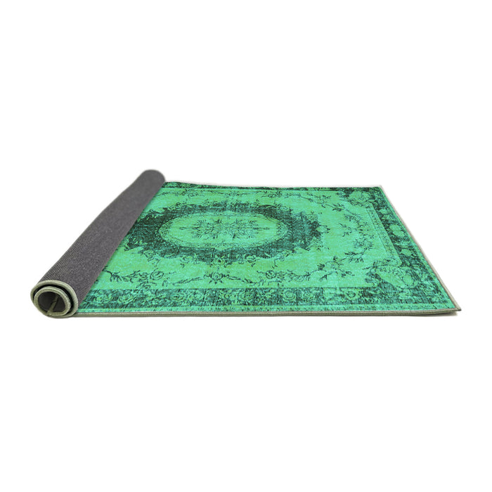 Sideview of Persian Turquoise Traditional Rug, tr3627turq