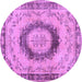 Round Persian Purple Traditional Rug, tr3627pur