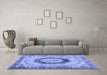 Machine Washable Persian Blue Traditional Rug in a Living Room, wshtr3627blu