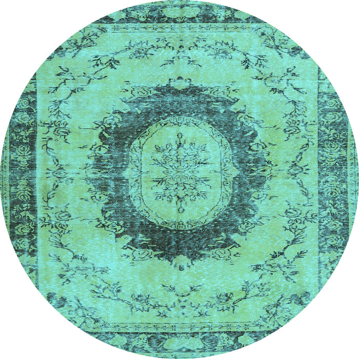 Round Machine Washable Persian Light Blue Traditional Rug, wshtr3627lblu