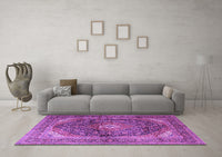 Machine Washable Persian Purple Traditional Rug, wshtr3628pur