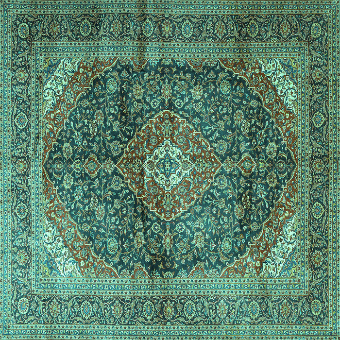 Square Persian Turquoise Traditional Rug, tr3628turq