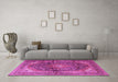 Machine Washable Persian Pink Traditional Rug in a Living Room, wshtr3628pnk