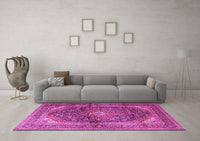 Machine Washable Persian Pink Traditional Rug, wshtr3628pnk