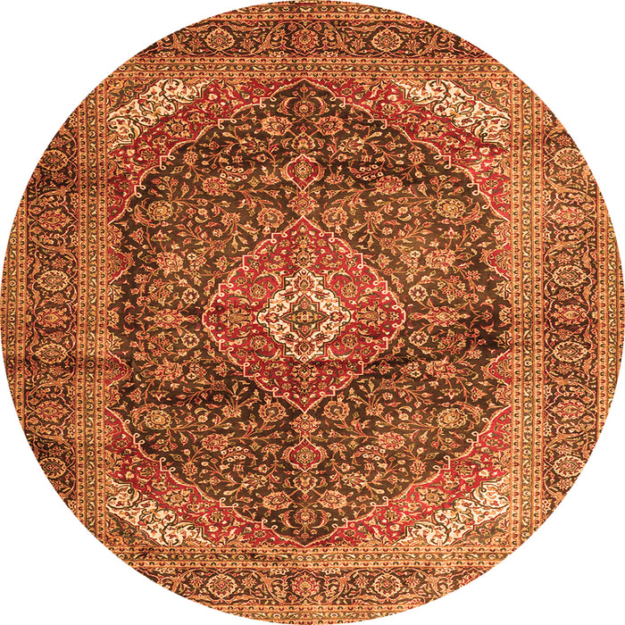 Square Persian Orange Traditional Rug, tr3628org