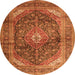 Square Persian Orange Traditional Rug, tr3628org