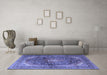 Machine Washable Persian Blue Traditional Rug in a Living Room, wshtr3628blu