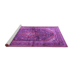 Sideview of Machine Washable Persian Purple Traditional Area Rugs, wshtr3628pur