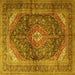 Square Persian Yellow Traditional Rug, tr3628yw