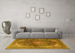 Machine Washable Persian Yellow Traditional Rug in a Living Room, wshtr3628yw