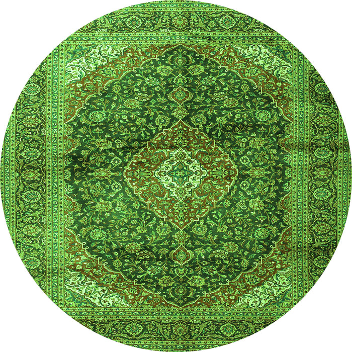 Square Persian Green Traditional Rug, tr3628grn