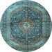 Round Persian Light Blue Traditional Rug, tr3628lblu