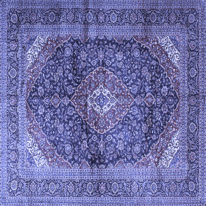 Square Machine Washable Persian Blue Traditional Rug, wshtr3628blu