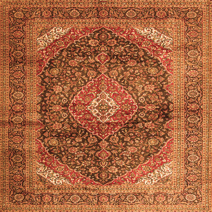 Serging Thickness of Persian Orange Traditional Rug, tr3628org