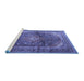 Sideview of Machine Washable Persian Blue Traditional Rug, wshtr3628blu