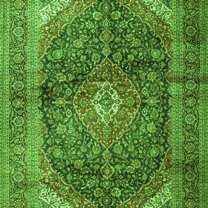 Serging Thickness of Machine Washable Persian Green Traditional Area Rugs, wshtr3628grn