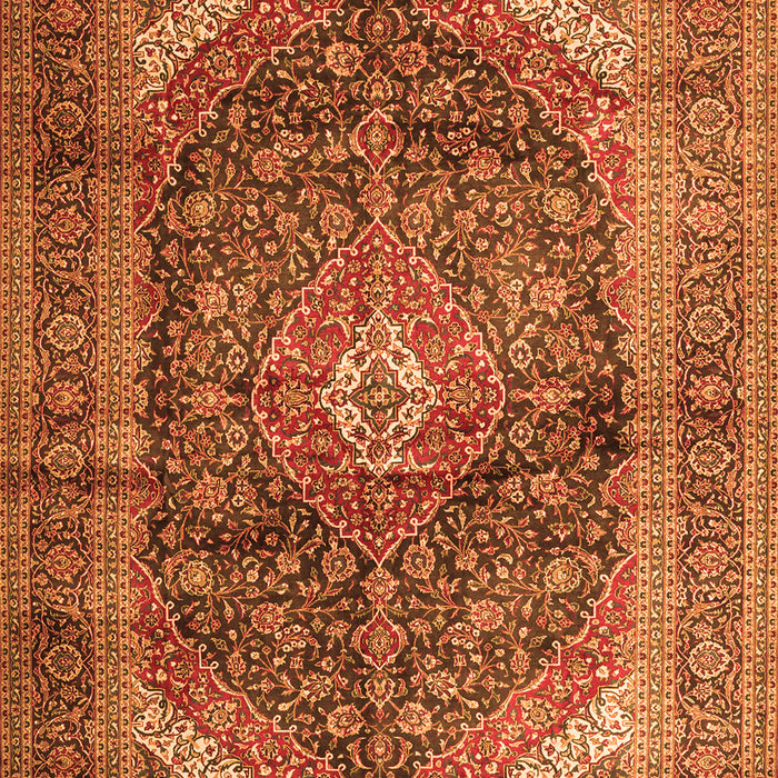 Serging Thickness of Machine Washable Persian Orange Traditional Area Rugs, wshtr3628org