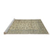 Sideview of Machine Washable Traditional Khaki Gold Rug, wshtr3629