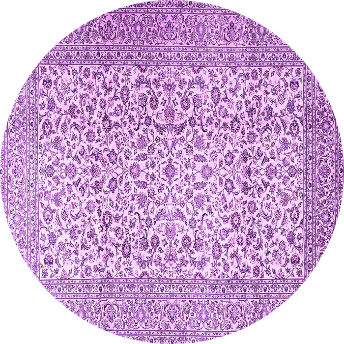 Round Persian Purple Traditional Rug, tr3629pur