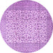 Round Persian Purple Traditional Rug, tr3629pur