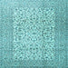 Square Persian Light Blue Traditional Rug, tr3629lblu