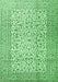 Machine Washable Persian Emerald Green Traditional Area Rugs, wshtr3629emgrn