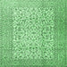 Square Persian Emerald Green Traditional Rug, tr3629emgrn