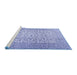 Sideview of Machine Washable Persian Blue Traditional Rug, wshtr3629blu