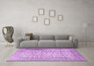 Machine Washable Persian Purple Traditional Area Rugs in a Living Room, wshtr3629pur