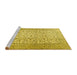 Sideview of Machine Washable Persian Yellow Traditional Rug, wshtr3629yw