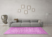 Machine Washable Persian Pink Traditional Rug in a Living Room, wshtr3629pnk