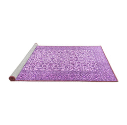 Sideview of Machine Washable Persian Purple Traditional Area Rugs, wshtr3629pur