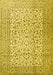 Machine Washable Persian Yellow Traditional Rug, wshtr3629yw