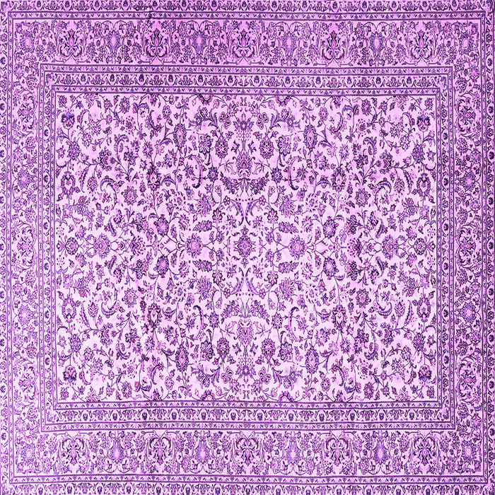 Square Machine Washable Persian Purple Traditional Area Rugs, wshtr3629pur