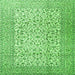 Round Machine Washable Persian Green Traditional Area Rugs, wshtr3629grn