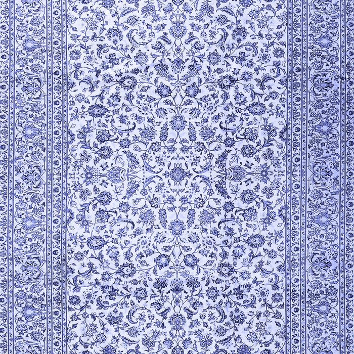 Machine Washable Persian Blue Traditional Rug, wshtr3629blu