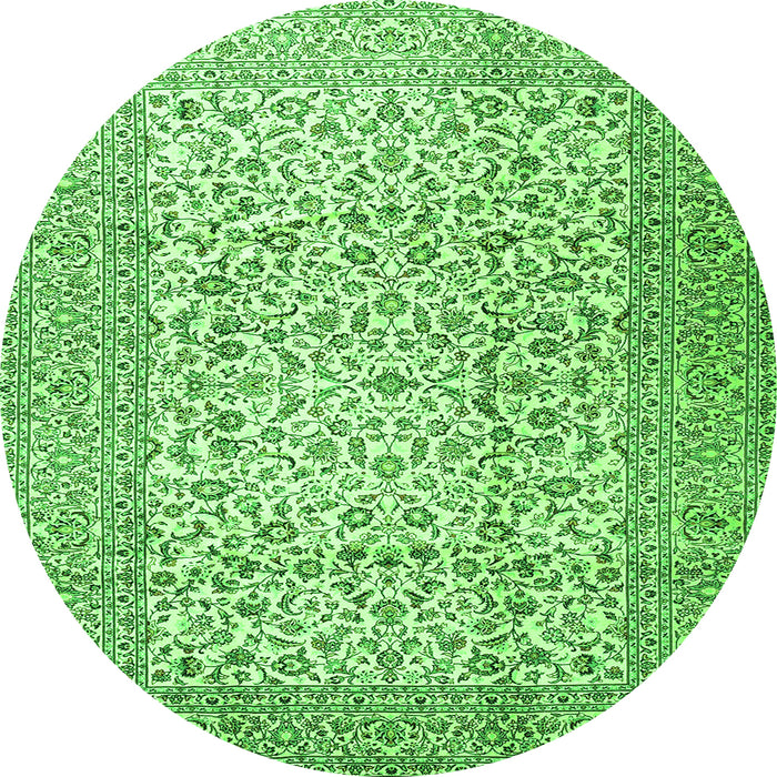 Square Persian Green Traditional Rug, tr3629grn