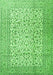 Serging Thickness of Machine Washable Persian Green Traditional Area Rugs, wshtr3629grn