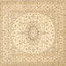 Square Medallion Brown Traditional Rug, tr362brn