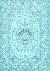 Medallion Light Blue Traditional Rug, tr362lblu